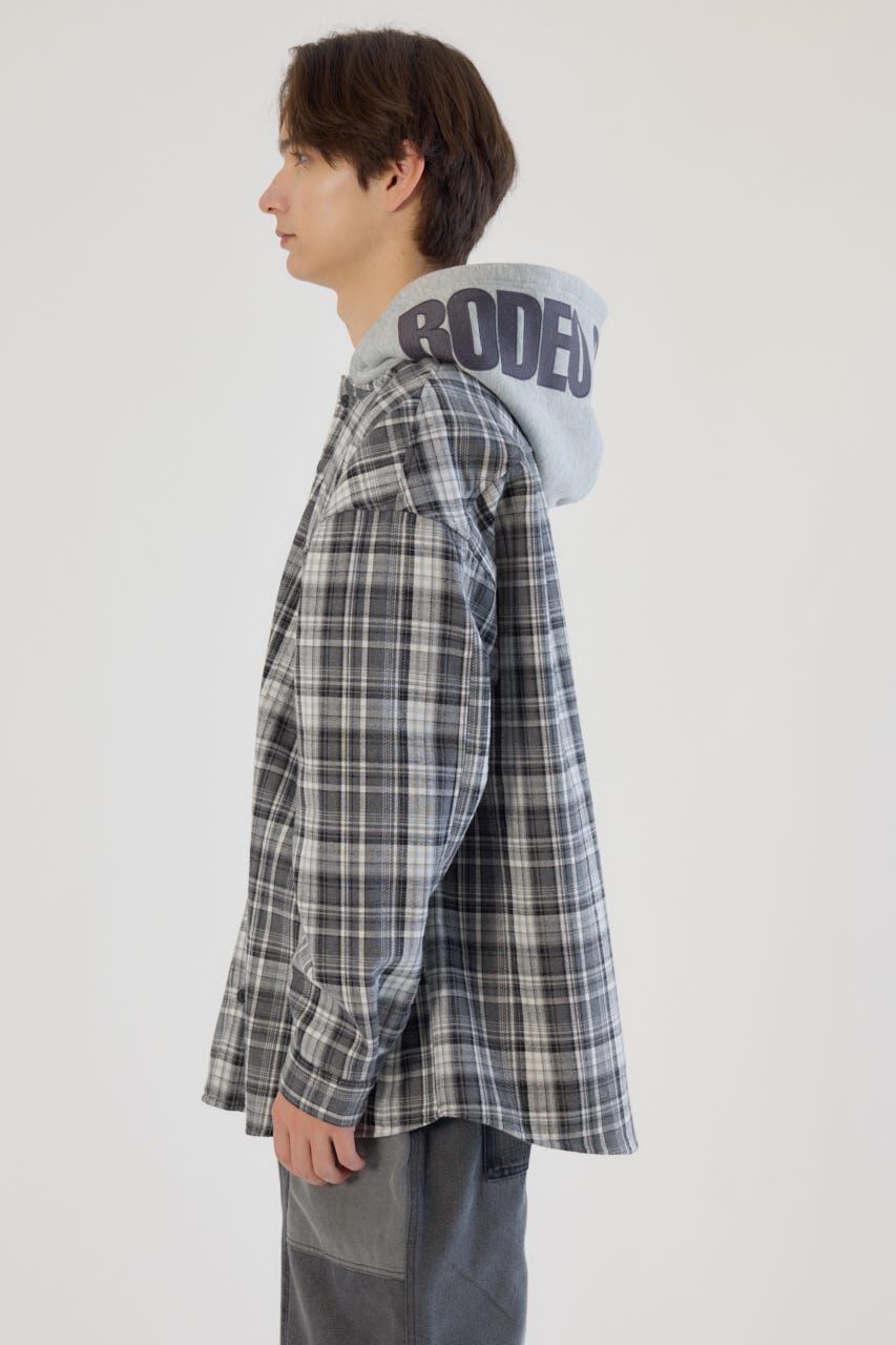 RODEO CROWNS「ボンディングフーデッドチェックシャツ」|シャツ・ブラウス|