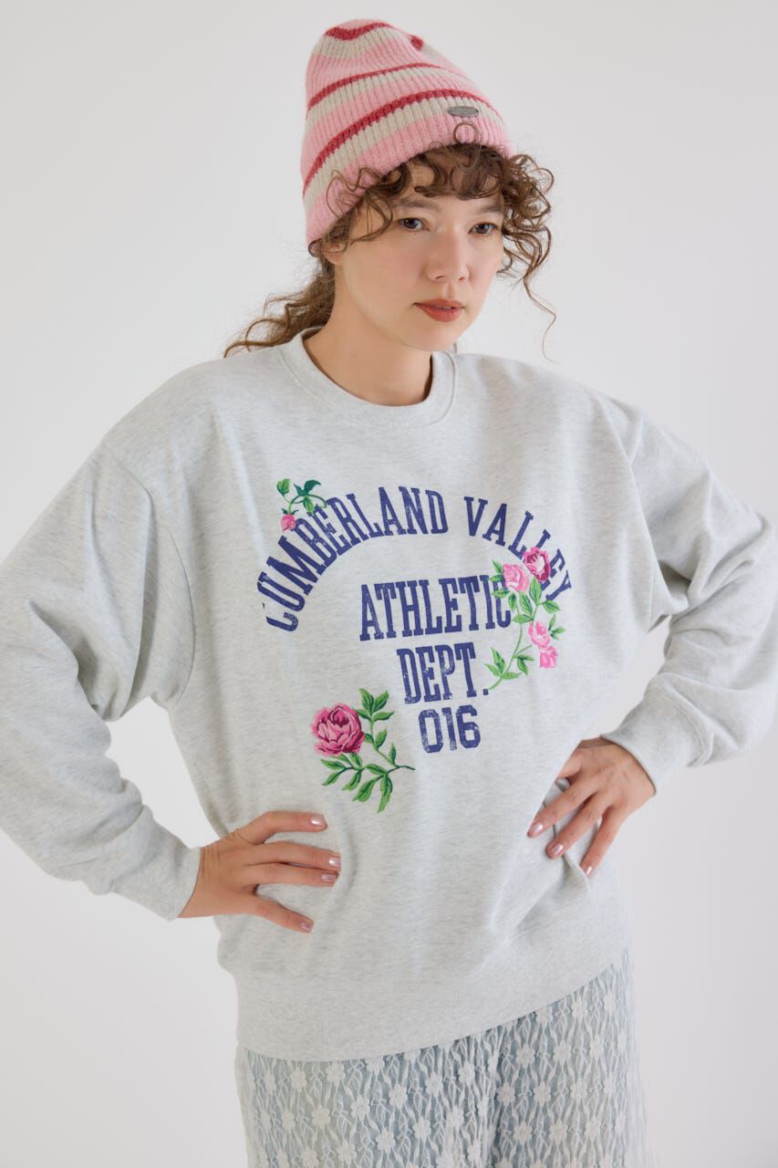 RODEO CROWNS「フラワーステッチカレッジスウェット」|パーカー|L/T.GRY1
