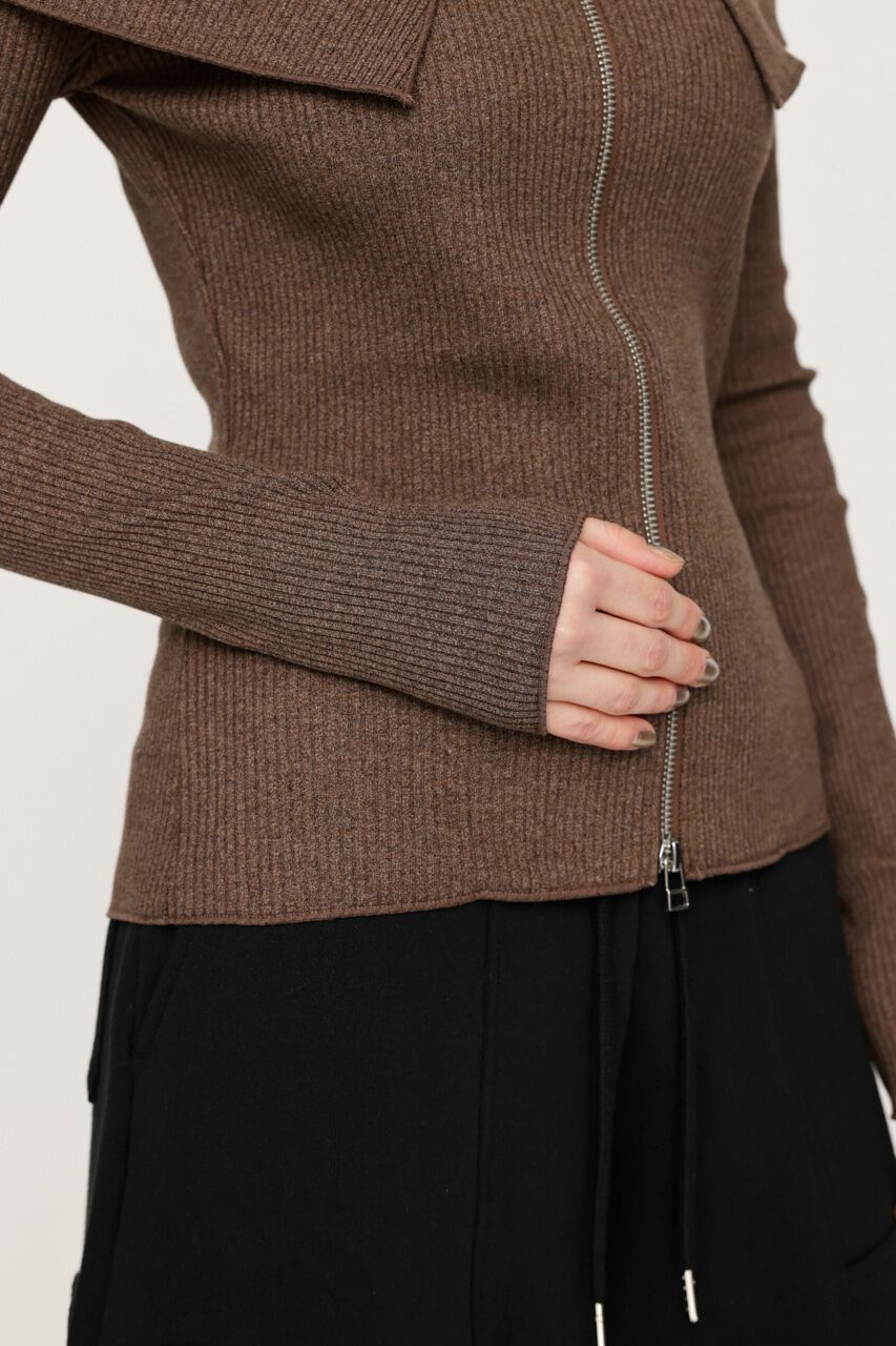 SLY「OFFSHOULDER FRONT ZIP トップス」|Tシャツ・カットソー|