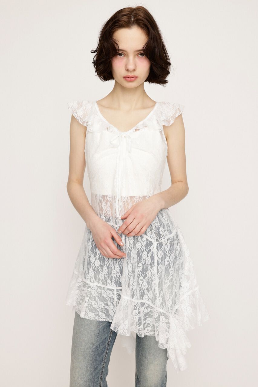 SLY「HEM DESIGN LACE FRILL L／トップス」|キャミソール|