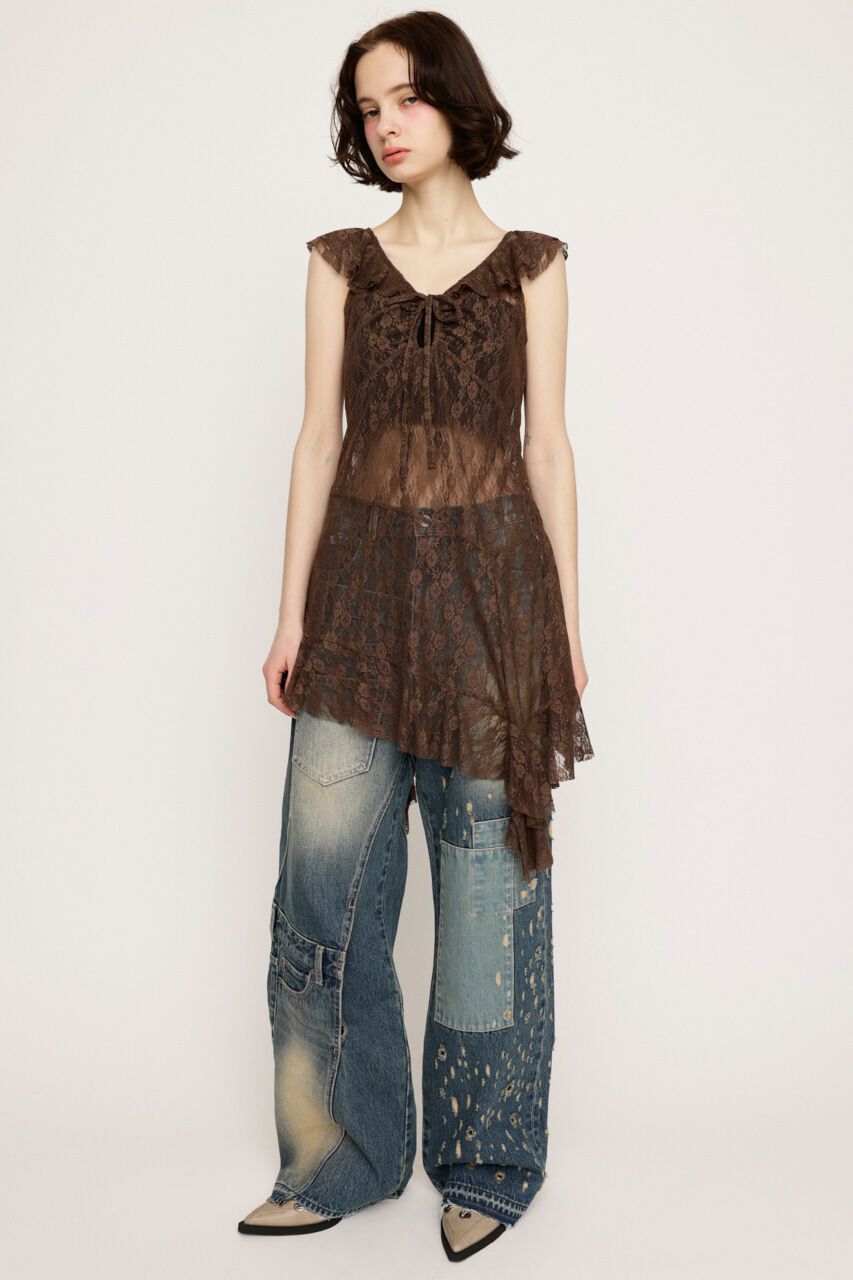 SLY「HEM DESIGN LACE FRILL L／トップス」|キャミソール|