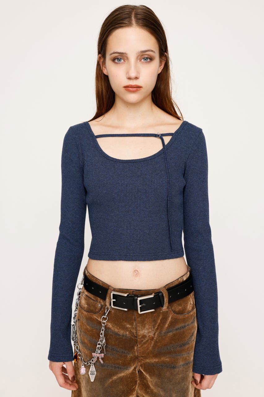 SLY「2WAY CUT RIB トップス」|Tシャツ・カットソー|