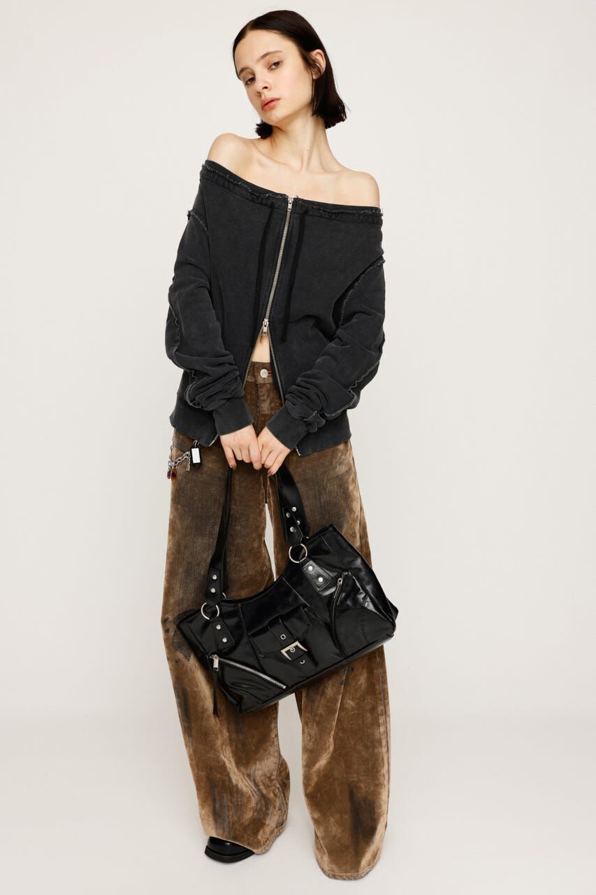 SLY「OFF SHOULDER SWEAT トップス」|パーカー|