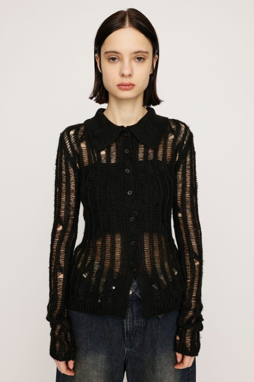 SLY「DAMAGE KNIT カーディガン」|カーディガン|