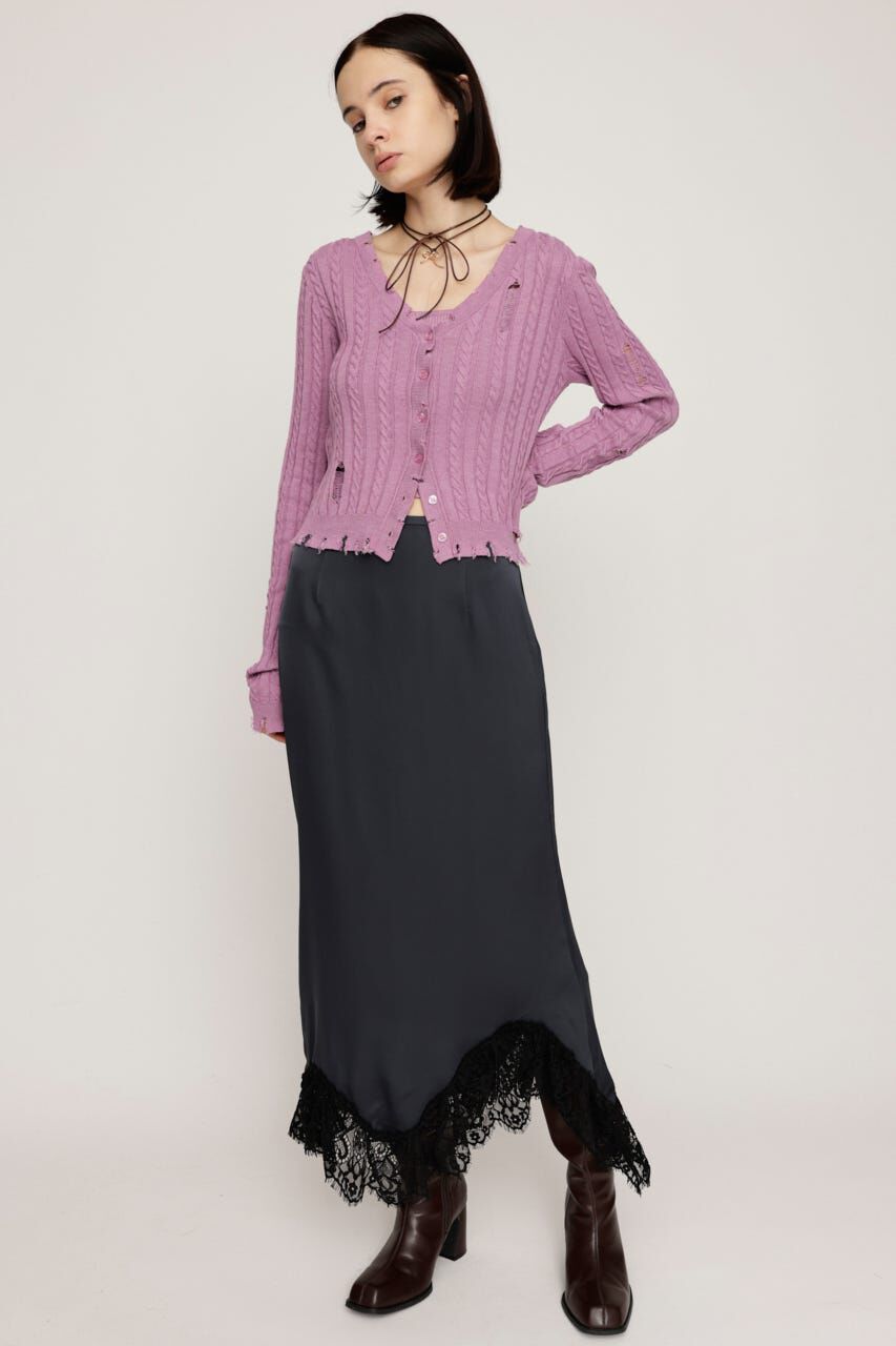SLY「LACE SATIN ロングスカート」|スカート|