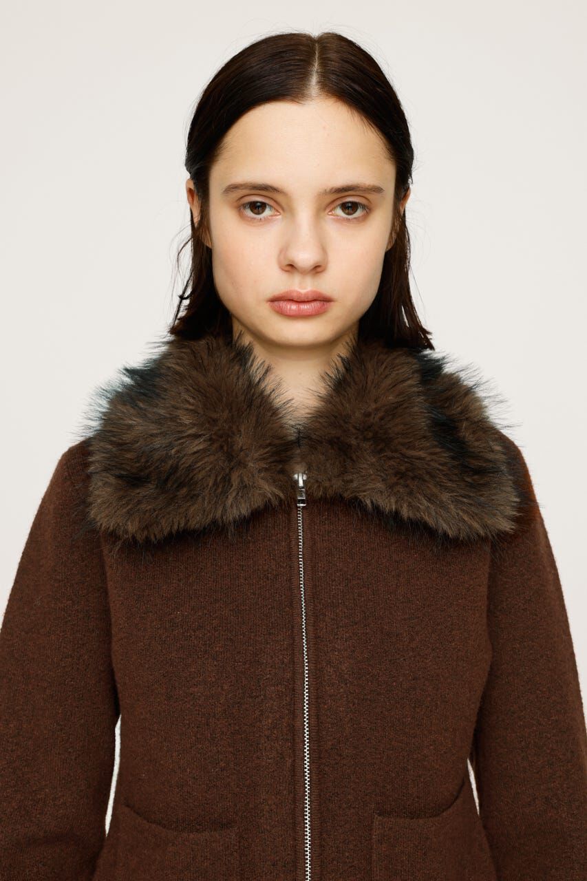 SLY「F／FUR COLLAR KNIT トップス」|その他|