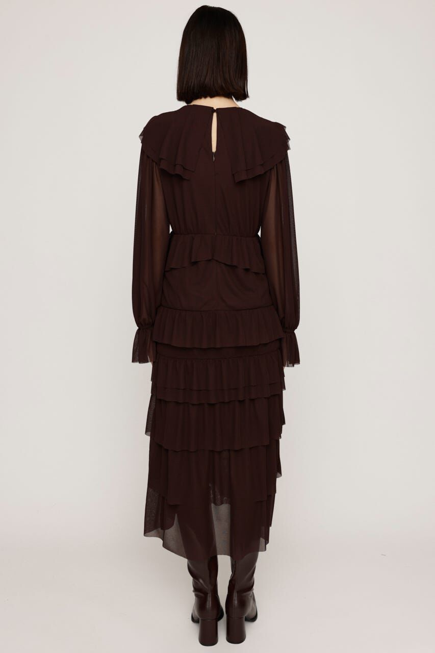 SLY「SHEER FRILL L／ドレス」|ワンピース|