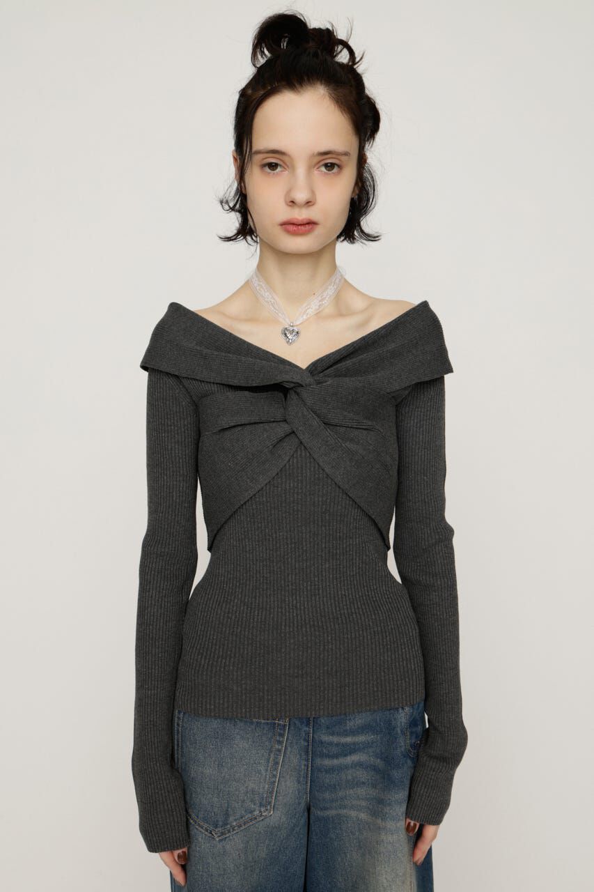 SLY「TWIST RIBBON KNIT トップス」|ニット・セーター|