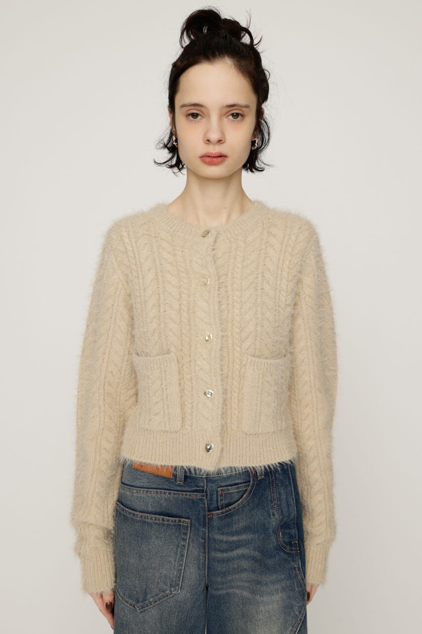 SLY「SHINY CABLE カーディガン」|カーディガン|