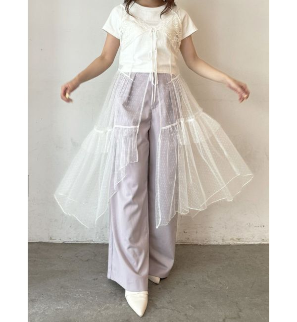 CALNAMUR「TULLE CAMISOLE DRESS/チュールキャミソールドレス」|ワンピース|