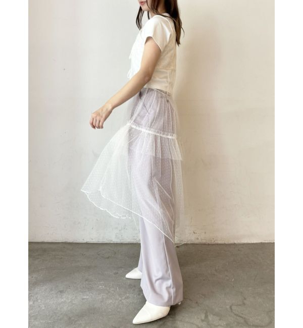 CALNAMUR「TULLE CAMISOLE DRESS/チュールキャミソールドレス」|ワンピース|