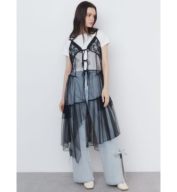 CALNAMUR「TULLE CAMISOLE DRESS/チュールキャミソールドレス」|ワンピース|