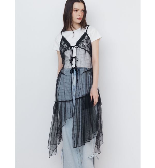 CALNAMUR「TULLE CAMISOLE DRESS/チュールキャミソールドレス」|ワンピース|
