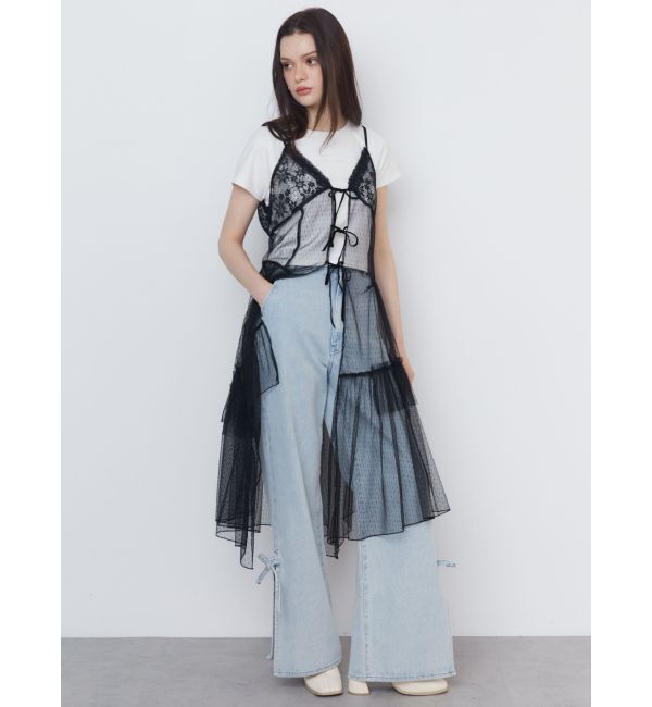 CALNAMUR「TULLE CAMISOLE DRESS/チュールキャミソールドレス」|ワンピース|