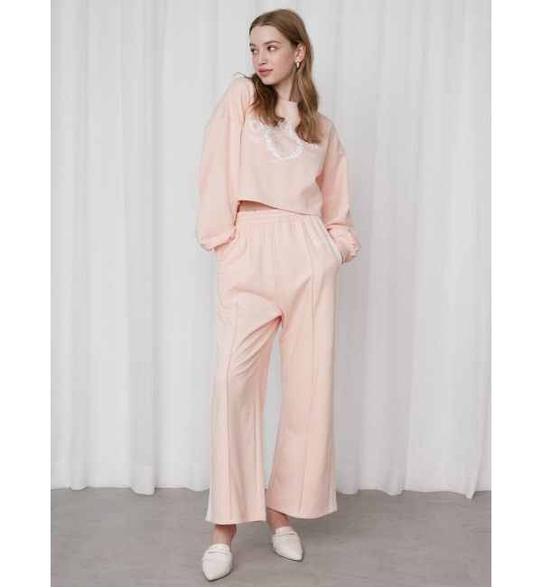 CALNAMUR「SIDE LINE RIBBON PRINT SWEAT PT/サイドラインリボンプリントスウェットパンツ」|その他|