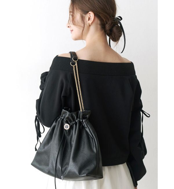 CALNAMUR「ショルダーチェーンドローストリングバッグ」|その他|
