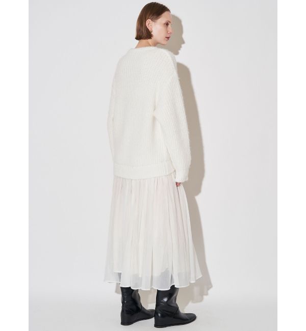 ELENDEEK「BRUSHED YARN KNIT DOCKING OP」|ワンピース|