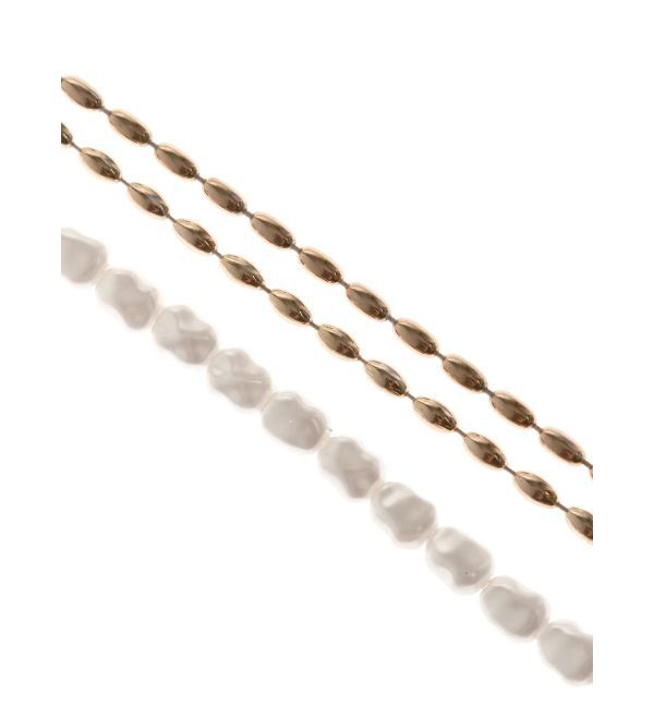 ELENDEEK「PEARL&CHAIN DOUBLE NECKLACE」|ネックレス|
