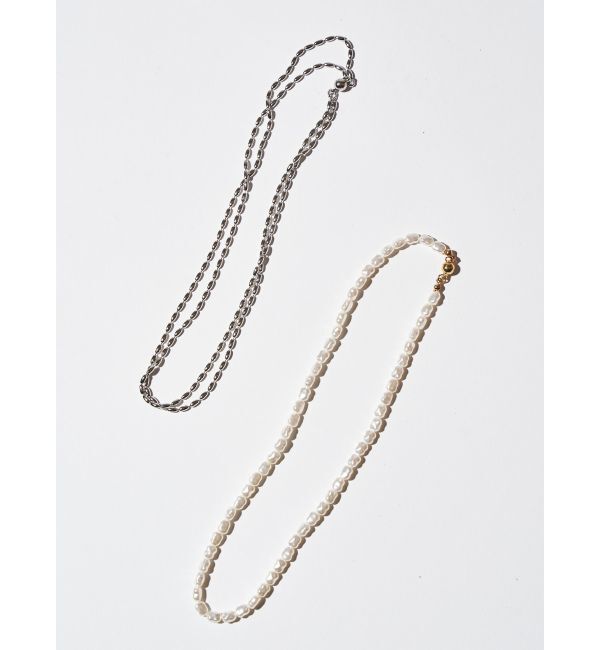 ELENDEEK「PEARL&CHAIN DOUBLE NECKLACE」|ネックレス|