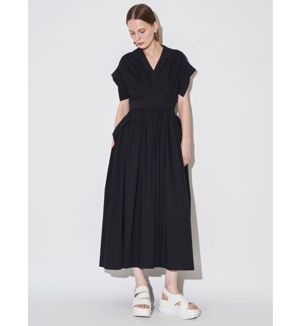 ELENDEEK「W COLLAR SHIRT OP」|ワンピース|ブラック