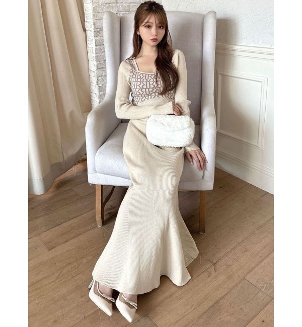 RESEXXY「ロゴジャカードマーメイドワンピース」|ワンピース|