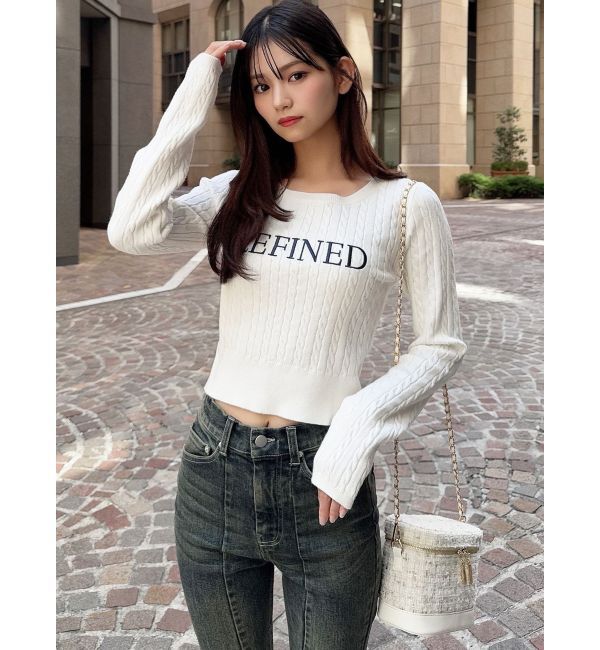 RESEXXY「ケーブルクロップドニットトップス」|ニット・セーター|