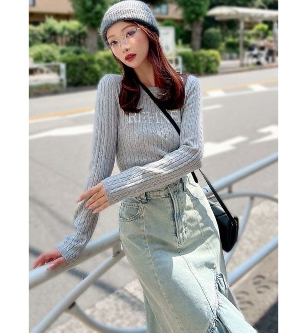 RESEXXY「ケーブルクロップドニットトップス」|ニット・セーター|