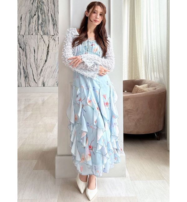 RESEXXY「【memorif.】フラワーラッフルアンサンブルキャミワンピース」|ワンピース|