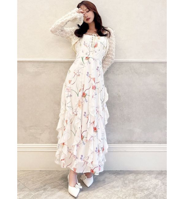 RESEXXY「【memorif.】フラワーラッフルアンサンブルキャミワンピース」|ワンピース|