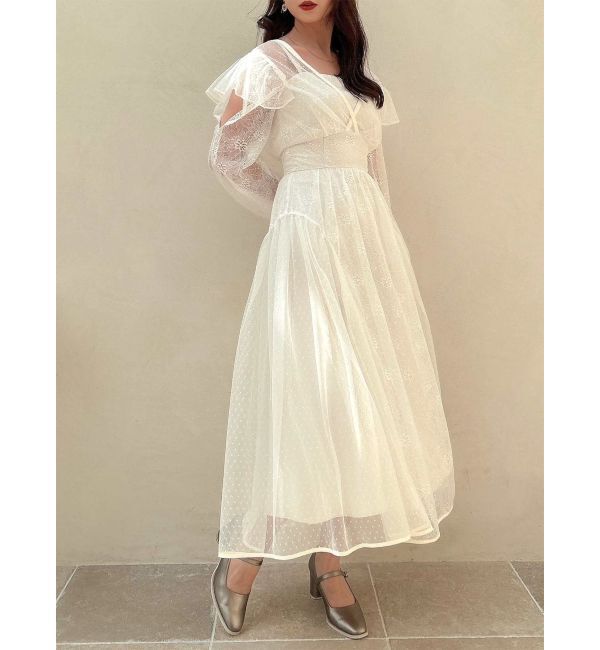 dazzlin「MIXレースドレス」|ドレス|オフホワイト