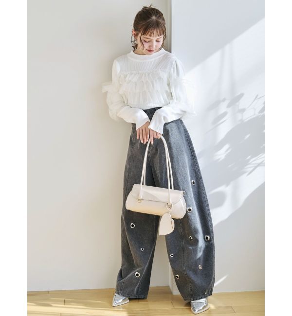 dazzlin「カーブタックデニムパンツ」|デニム|