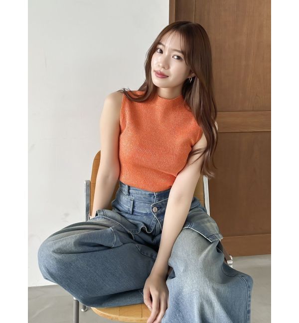 dazzlin「コンパクトノースリラメニットトップス」|ニット・セーター|