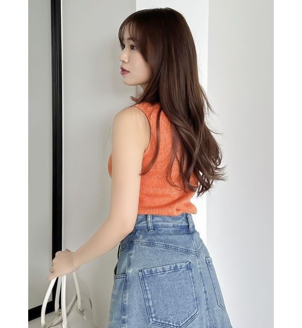 dazzlin「コンパクトノースリラメニットトップス」|ニット・セーター|