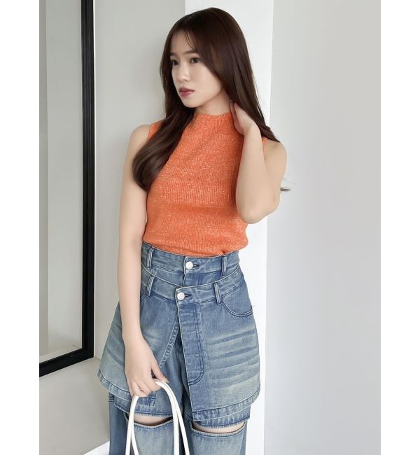 dazzlin「コンパクトノースリラメニットトップス」|ニット・セーター|