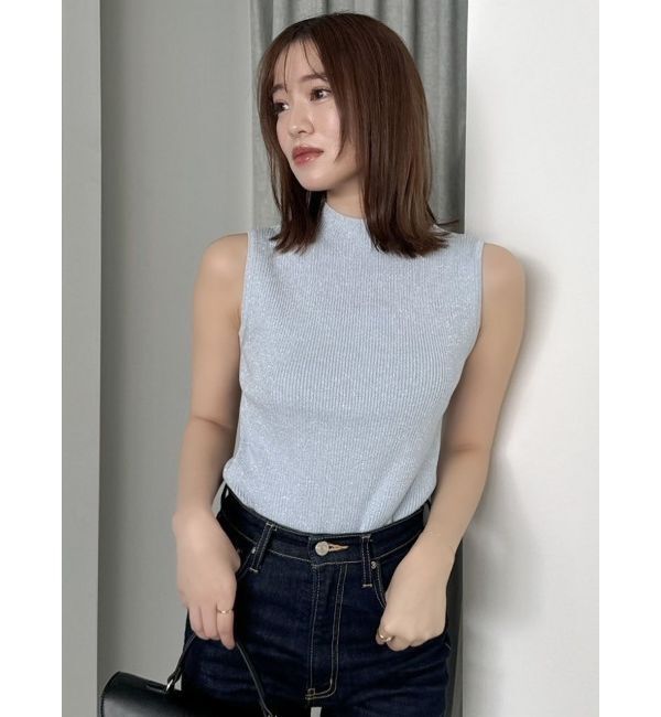 dazzlin「コンパクトノースリラメニットトップス」|ニット・セーター|