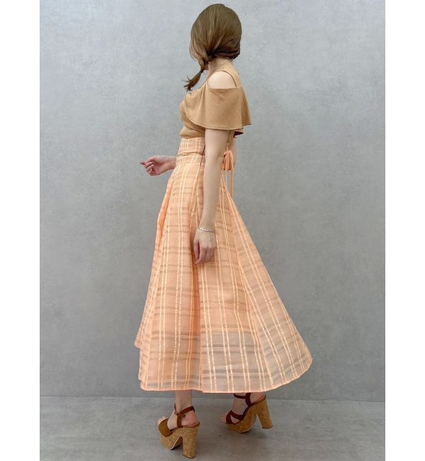 dazzlin「ツイストシアーチェックコルセットワンピース」|ワンピース|