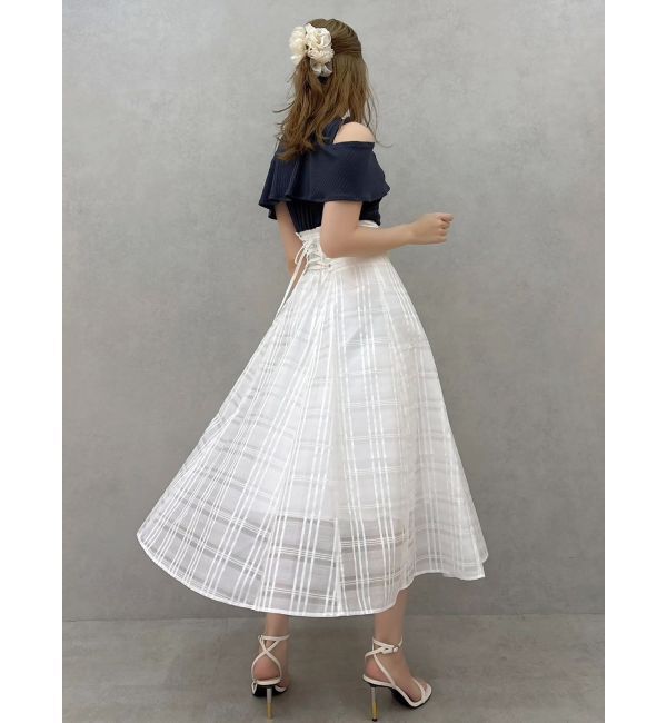 dazzlin「ツイストシアーチェックコルセットワンピース」|ワンピース|