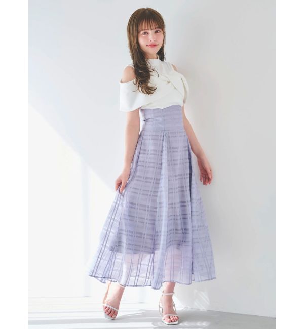 dazzlin「ツイストシアーチェックコルセットワンピース」|ワンピース|