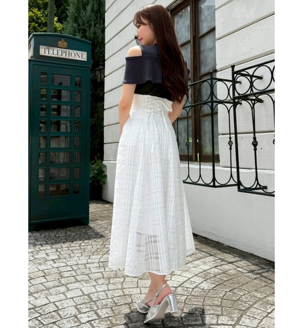 dazzlin「ツイストシアーチェックコルセットワンピース」|ワンピース|