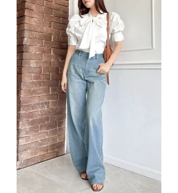 dazzlin「リボンネームデニムパンツ」|デニム|