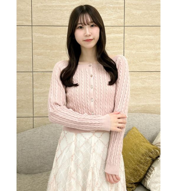 dazzlin「ミニケーブルスクエアニットトップス」|ニット・セーター|