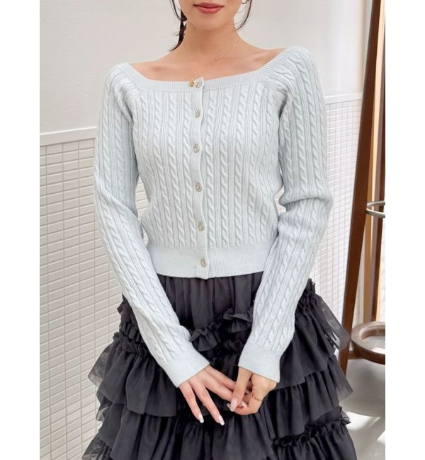 dazzlin「ミニケーブルスクエアニットトップス」|ニット・セーター|