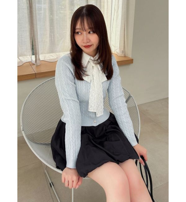 dazzlin「ミニケーブルスクエアニットトップス」|ニット・セーター|