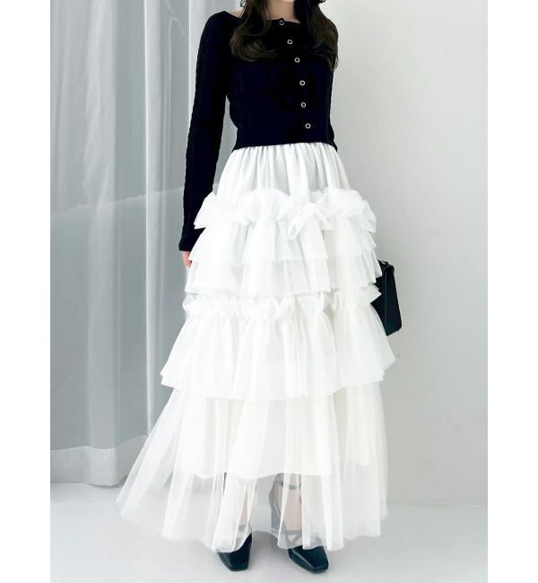 dazzlin「ミニケーブルスクエアニットトップス」|ニット・セーター|