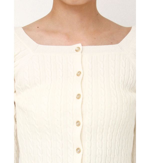 dazzlin「ミニケーブルスクエアニットトップス」|ニット・セーター|