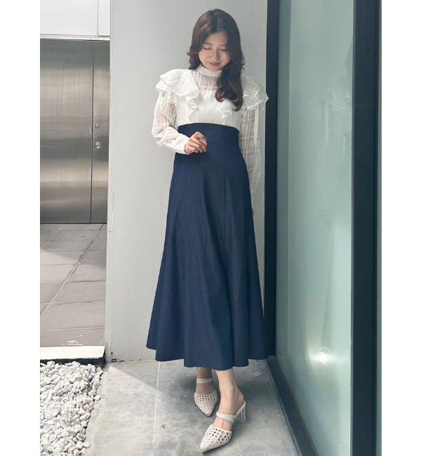 MERCURYDUO「2WAYシアーチェックラッフルドッキングワンピース」|ワンピース|