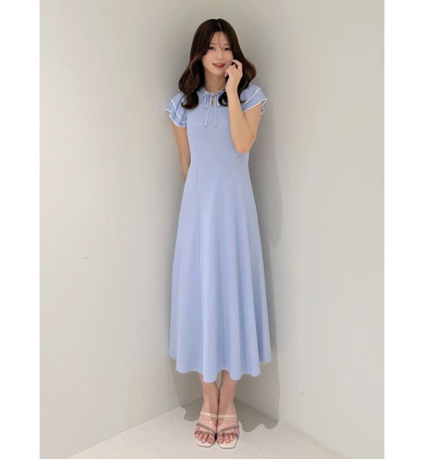 MERCURYDUO「ポロ衿ラッフルニットワンピース」|ワンピース|