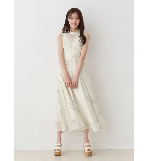MERCURYDUO「花柄バックレースアップワンピース」|ワンピース|