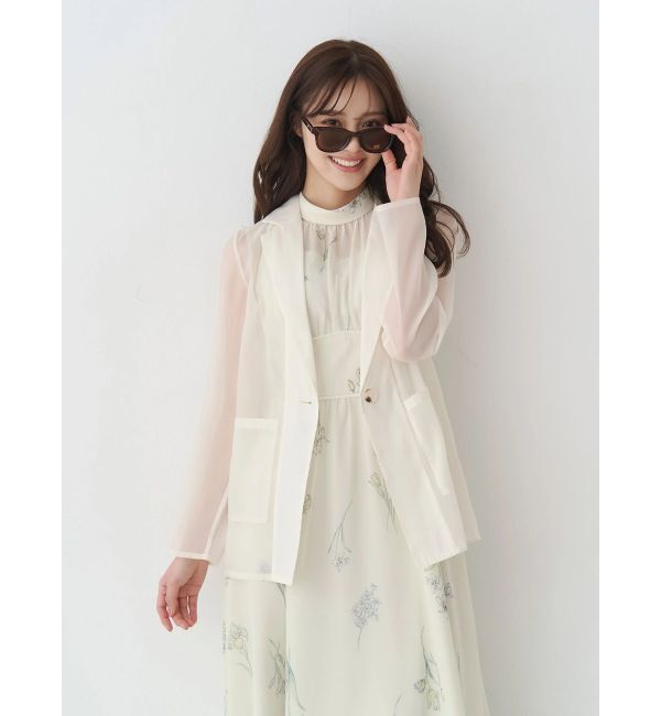 MERCURYDUO「花柄バックレースアップワンピース」|ワンピース|