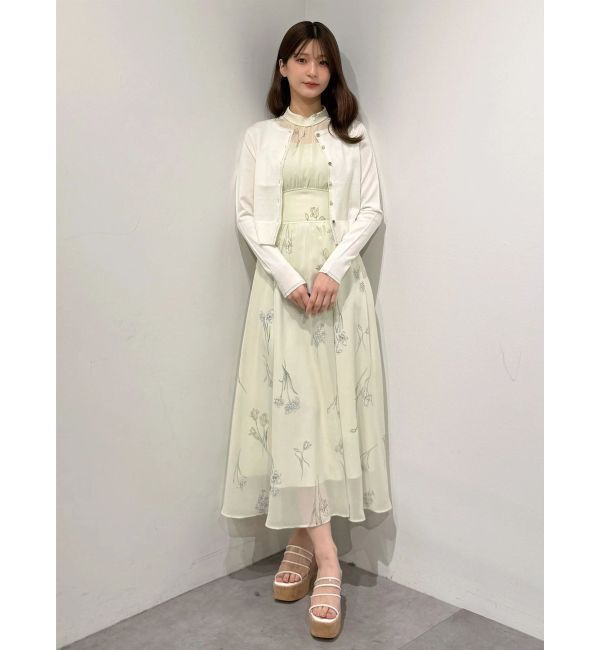 MERCURYDUO「花柄バックレースアップワンピース」|ワンピース|